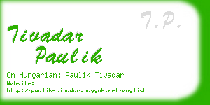 tivadar paulik business card